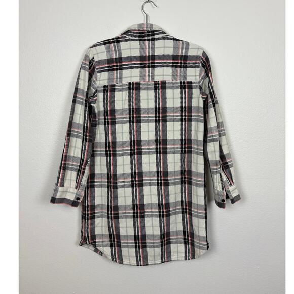 Outerknown Blanket Shacket Button Down Plaid Flannel Structure Dress XS - Picture 3 of 5
